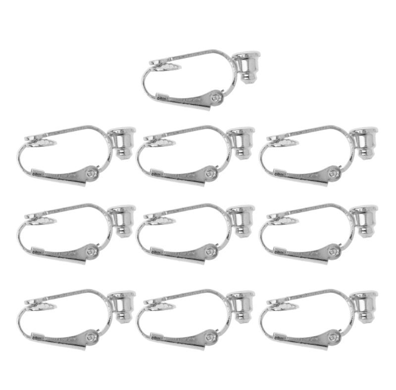 

10 Pieces Clip-on Earrings Converters with Post Non-Pierced Ears Jewelry Making 24BC