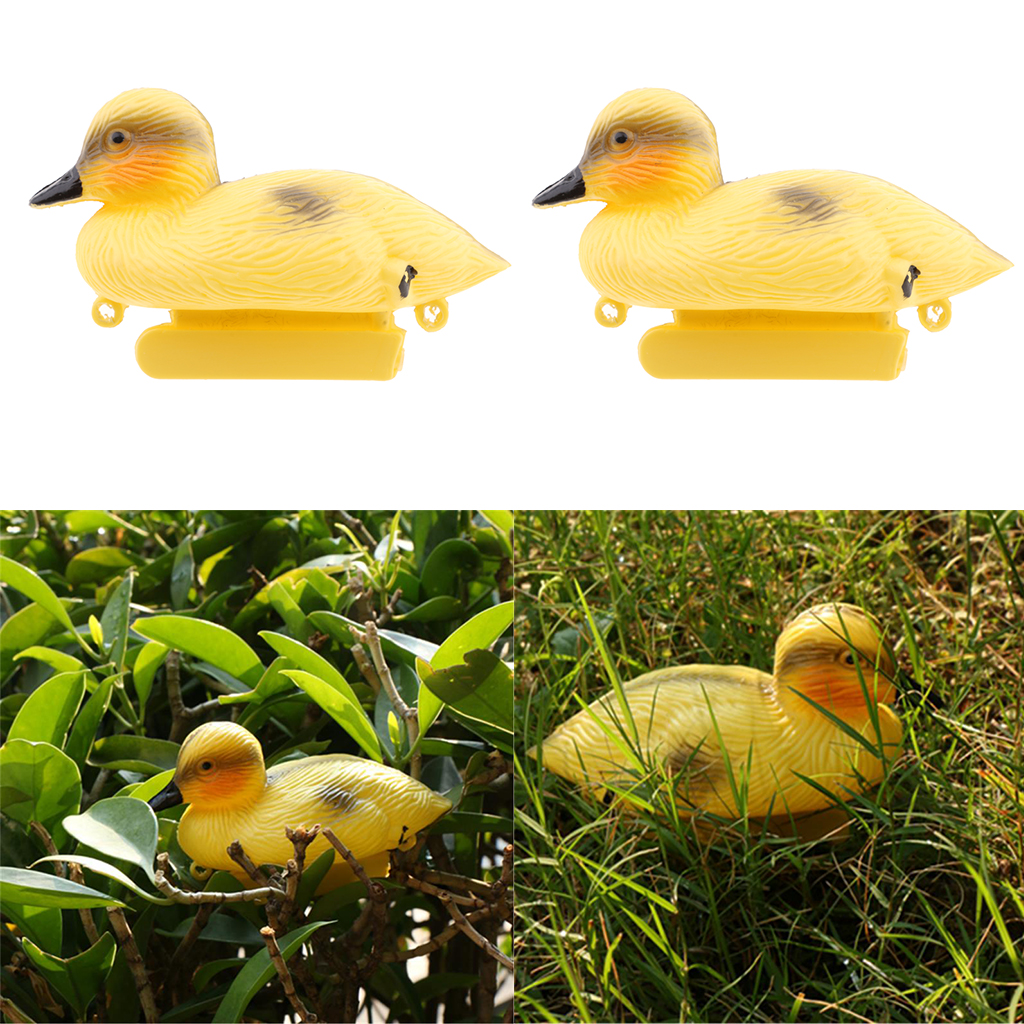 

2pack plastic baby duck floating decoy yellow ducks outdoor garden pond ornament