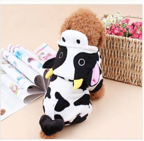 

Hot sales Free Shipping Wholesales 2019 Pet Dog Cow Style Cloth Costume Milk Cow for Dog Coat Winter Warm, Multicolor
