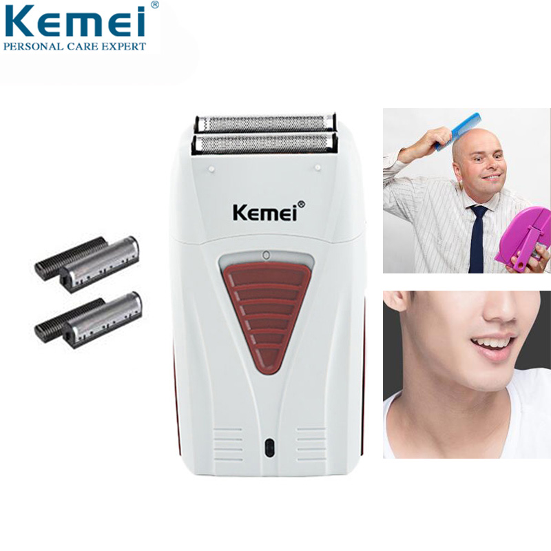 

Kemei Barber Rasoio Electric Shavers USB Cordless Rechargeable Beard Trimmer Reciprocating Foil Mesh Shaving Machine