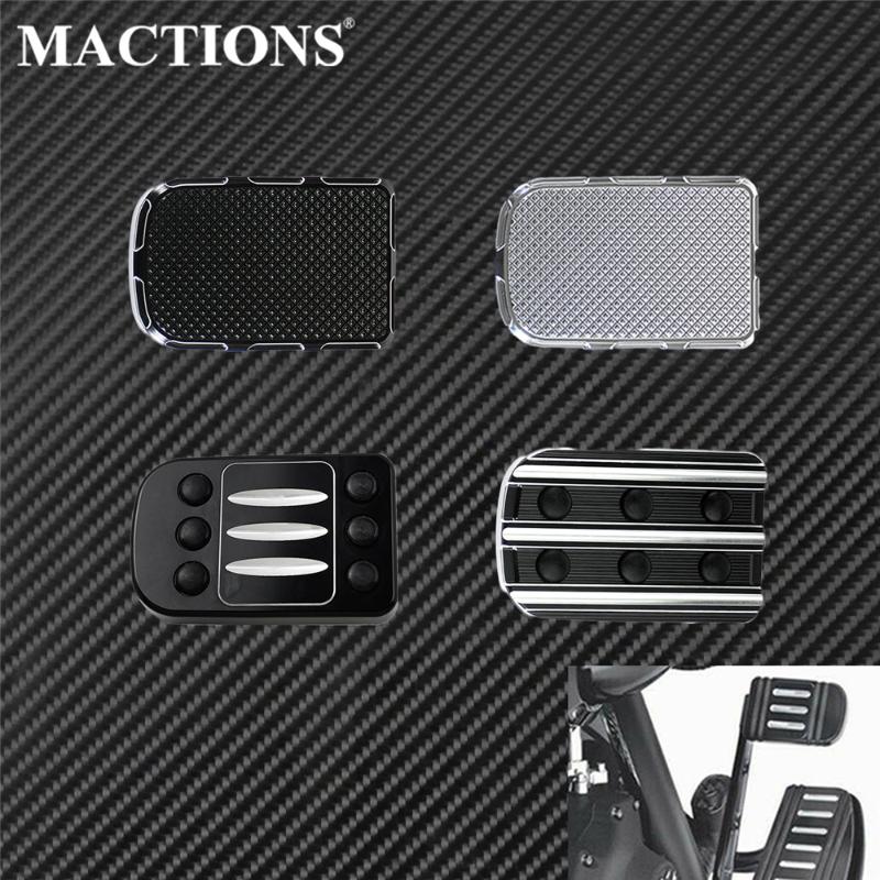 

Motorcycle CNC Large Brake Pedal Pad Foot Peg Footrest Cover Black/Chrome For Touring Softail FLHR Fat Boy Street Glide