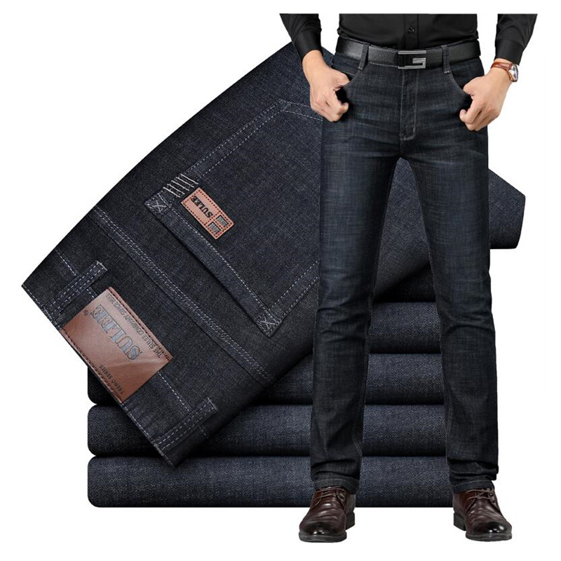 

Men Classic Jeans Jean Homme Pantalones Hombre Men Mannen Soft Black Biker Masculino Denim Overalls Mens Pants, Black blue