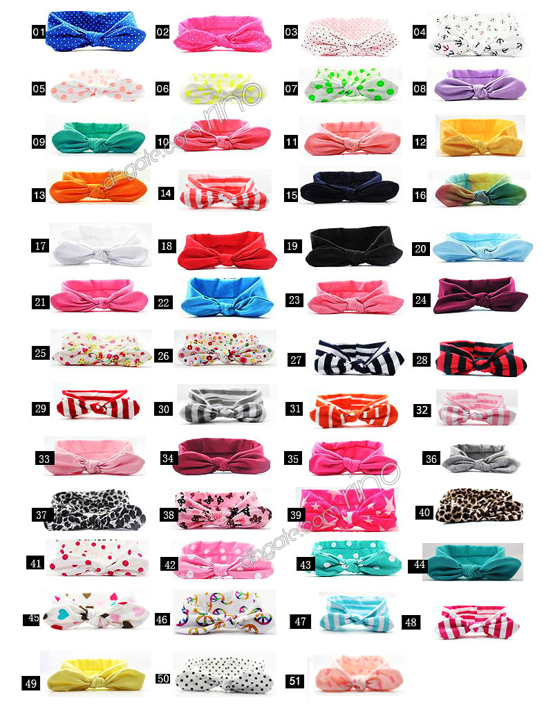 Baby Bohemian Mermaid Cotton Bow Headbands Girl Wave Point Turban Twist Head Wrap Twisted Knot Soft Hair band Headband Bandanas Accessories-image-372498514