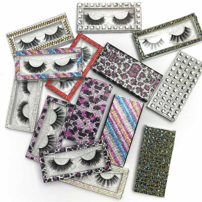 

wholesales 3D False Eyelashes Packaging Empty Lash Case Bling Glitter Eyelash Box without Eyelashes make up