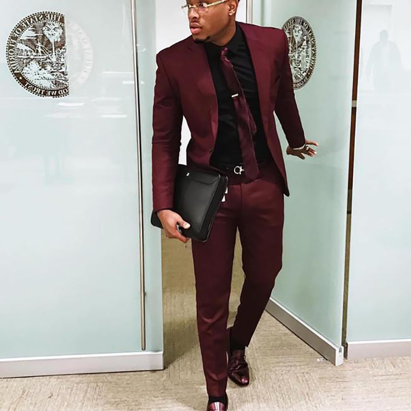Cheap Mens Burgundy Suit Australia 