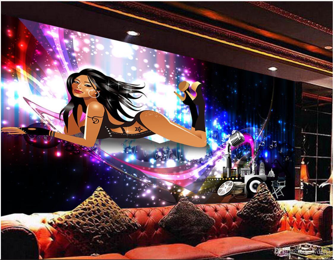 

3d wallpaper custom photo mural Sexy beauty colorful bar disco KTV tooling wall murals wallpaper 3d landscape wall tapestry 3d, Pictures show