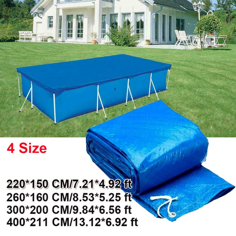 

Swimming Pool Cover Suitable Square Swimming Pools Accessory Waterproof Rainproof Dust Cover Tarpaulin With Wear-resistant Rope