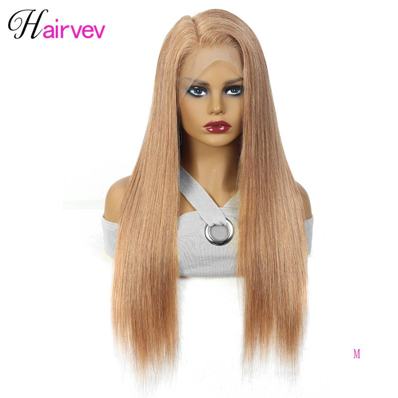 

Hairvev Straight 13*4 Lace Front Human Hair Wigs With Baby Hair Remy Brazilian 150% Density Lace Front Wigs For Black Women, #27