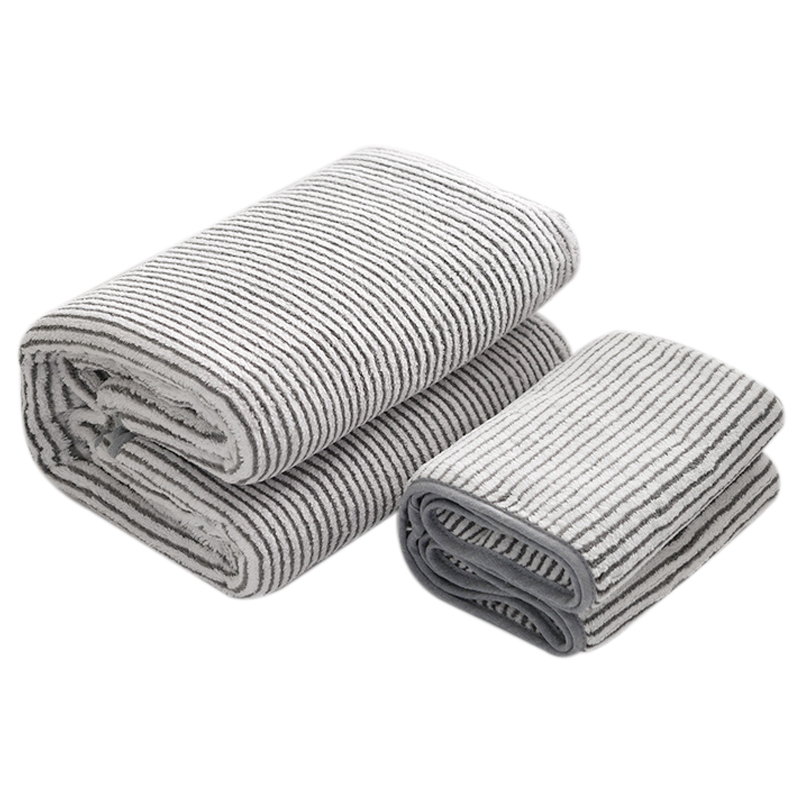 

TOP!-Cotton Towel Set,2 Bath And 2 Hand Towels Microfiber Carbon Fiber Thick Towel For Adult Soft Dry Hair For Women, Grey