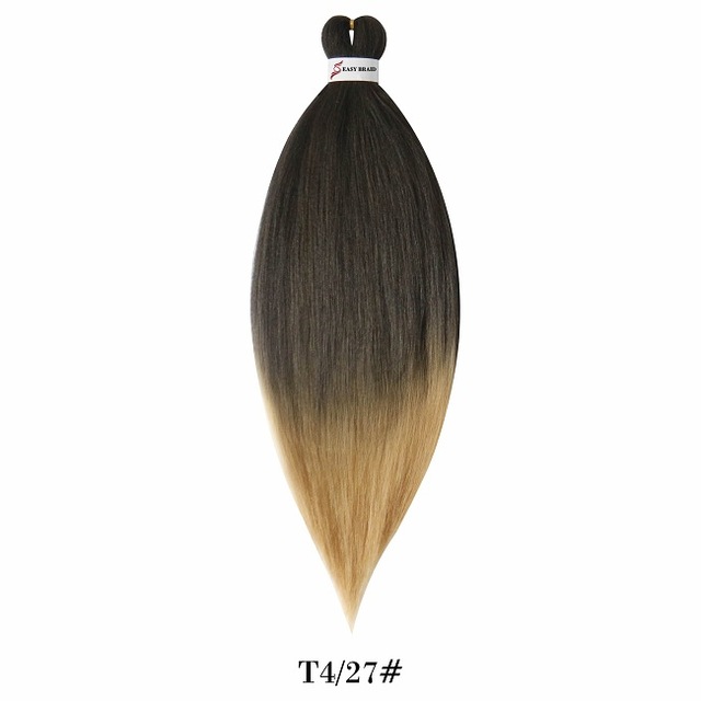 

20" 26" 75g 90g Pre-stretch EZ Braids Synthetic Hair Bulk Silver Ombre Jumbo Crochet Braiding Hair Extension, Black