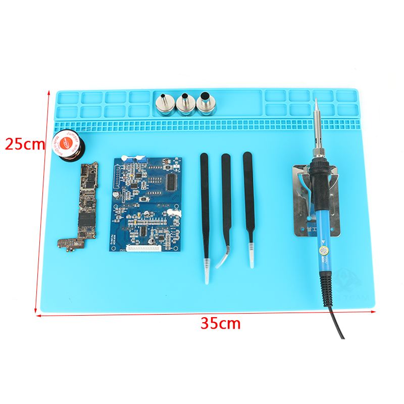 

Heat-resistant Silicone Pad Desk Mat PCB BGA Soldering Repair Platform Heat Insulation For TS100 907 936 Electric Soldering Iro