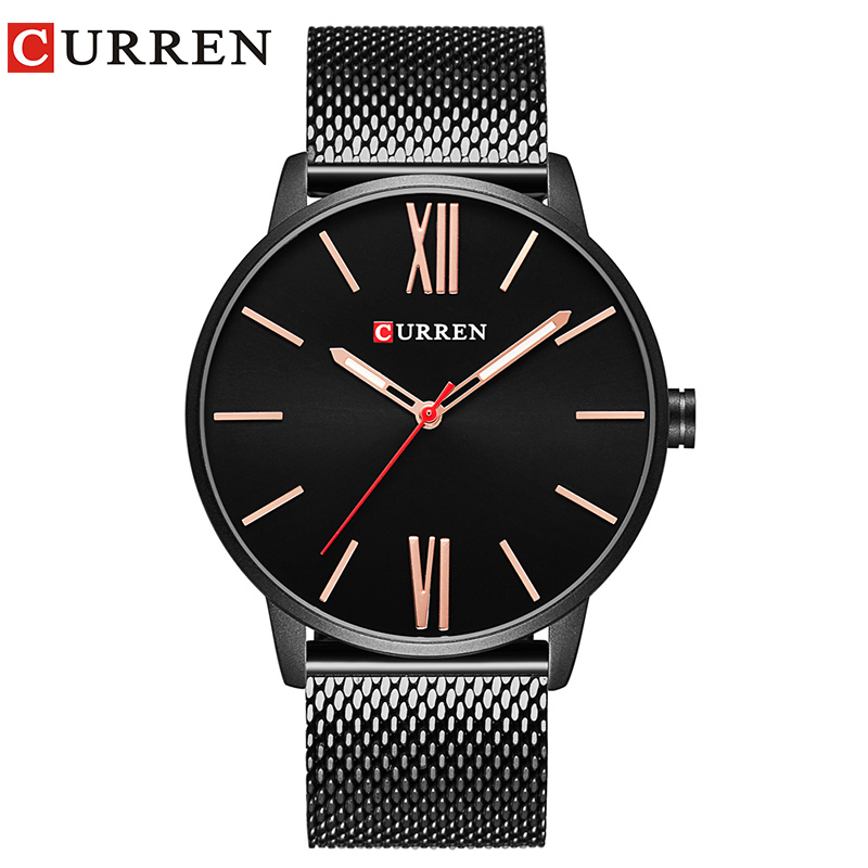 

CURREN Brand 2017 tops Simple Minimalism luxury Quartz wrist Watches for men relogio masculino black / gold stainless steel 8238 LY191226, Black grey