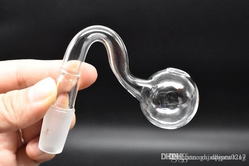 

2PCS New pyrex glass oil burner pipe glass pipes 14mm 18mm male female oil burner bubbler for bubbler water pipes bong with 30mm ball