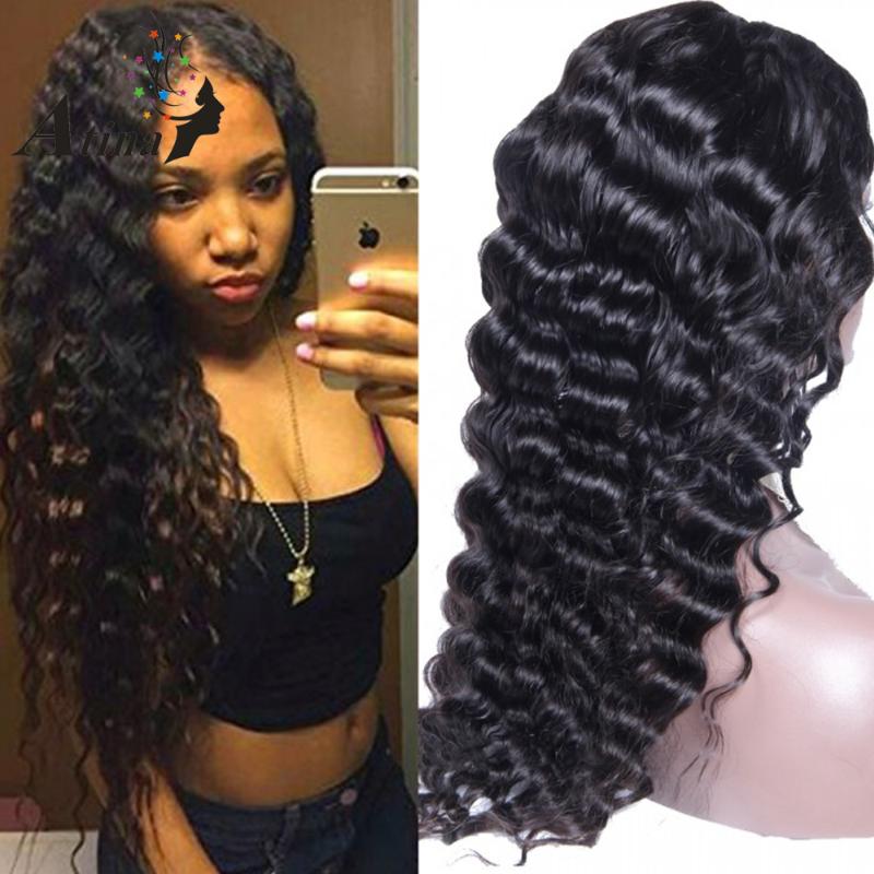 

Atina Deep Wave Wig U Part Wig 2"*4" Brazilian Remy U Part Human Hair Wigs For Black Women 250 Density Glueless Natural Hairline, As pic