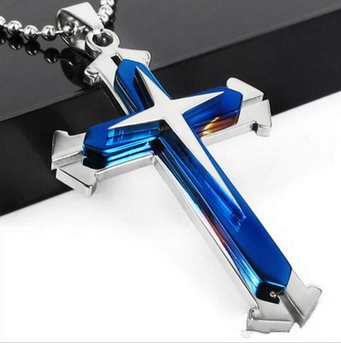 

2019 Stainless Steel Chain 3 Layer Knight Cross Silver Gold Black Color Mens Necklace Pendant Jewelry Gifts Epacket