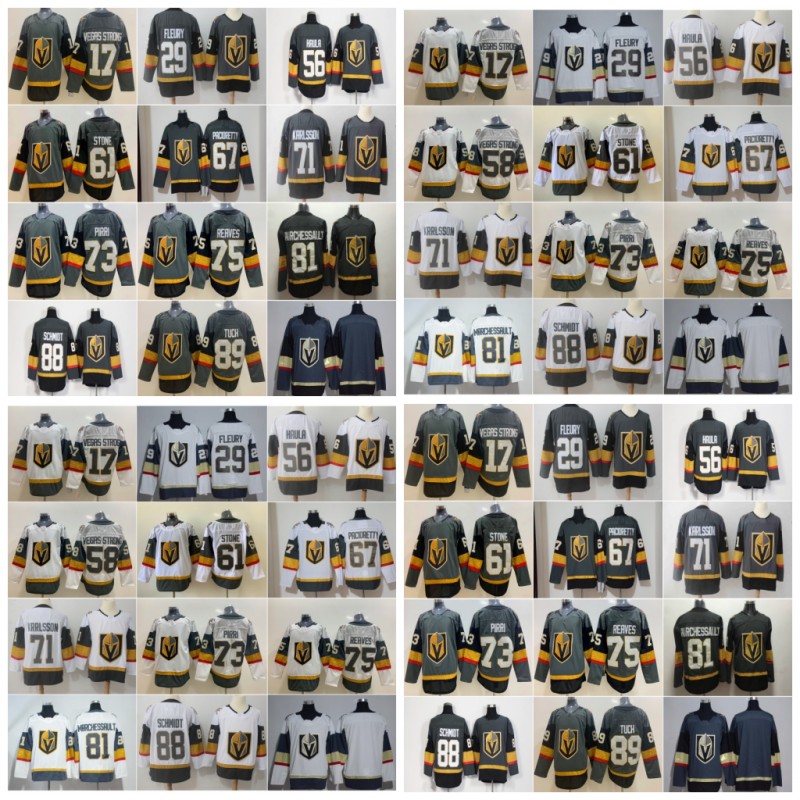 

Vegas Golden Knights Jersey 29 Marc-Andre Fleury 61 Mark Ston 75 Ryan Reaves 71 William Karlsson 67 Max Pacioretty 58 strong Hockey jerseys, Women s-2xl