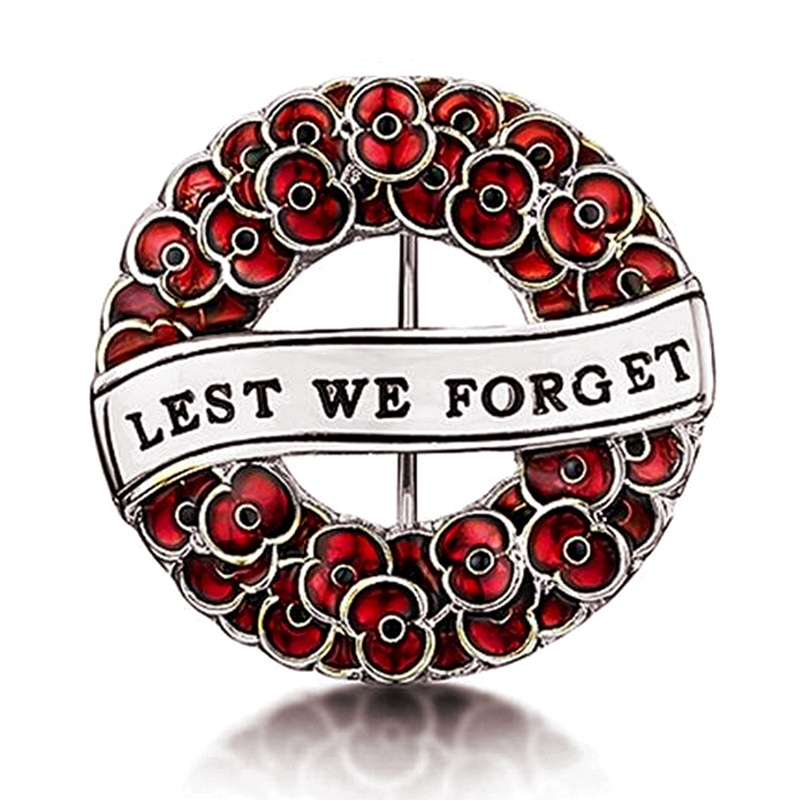 

Group Poppies Flower Wreath Brooch Pins UK Remembrance Day Gifts