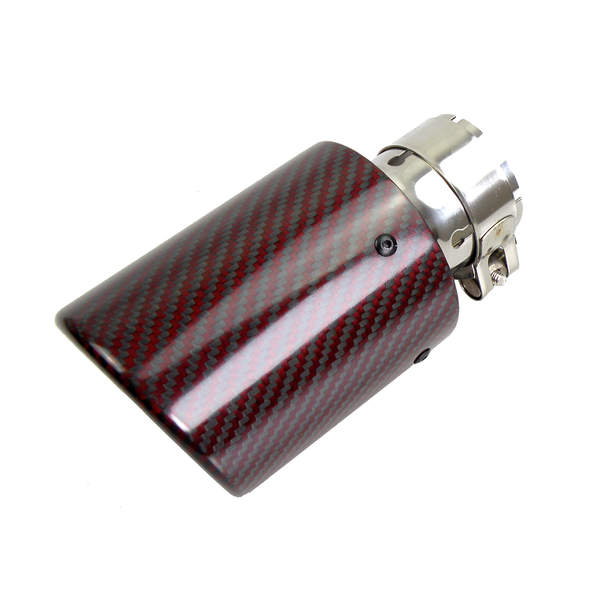 

4" Outlet Glossy Red Twill Carbon Fiber Exhaust Pipe Curly Edge Muffler Tips Outlet 101mm