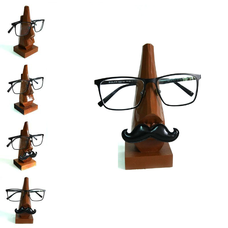 

Handmade Wooden Carved Spectacle Holder Nose Glasses Frame Glasses Holder