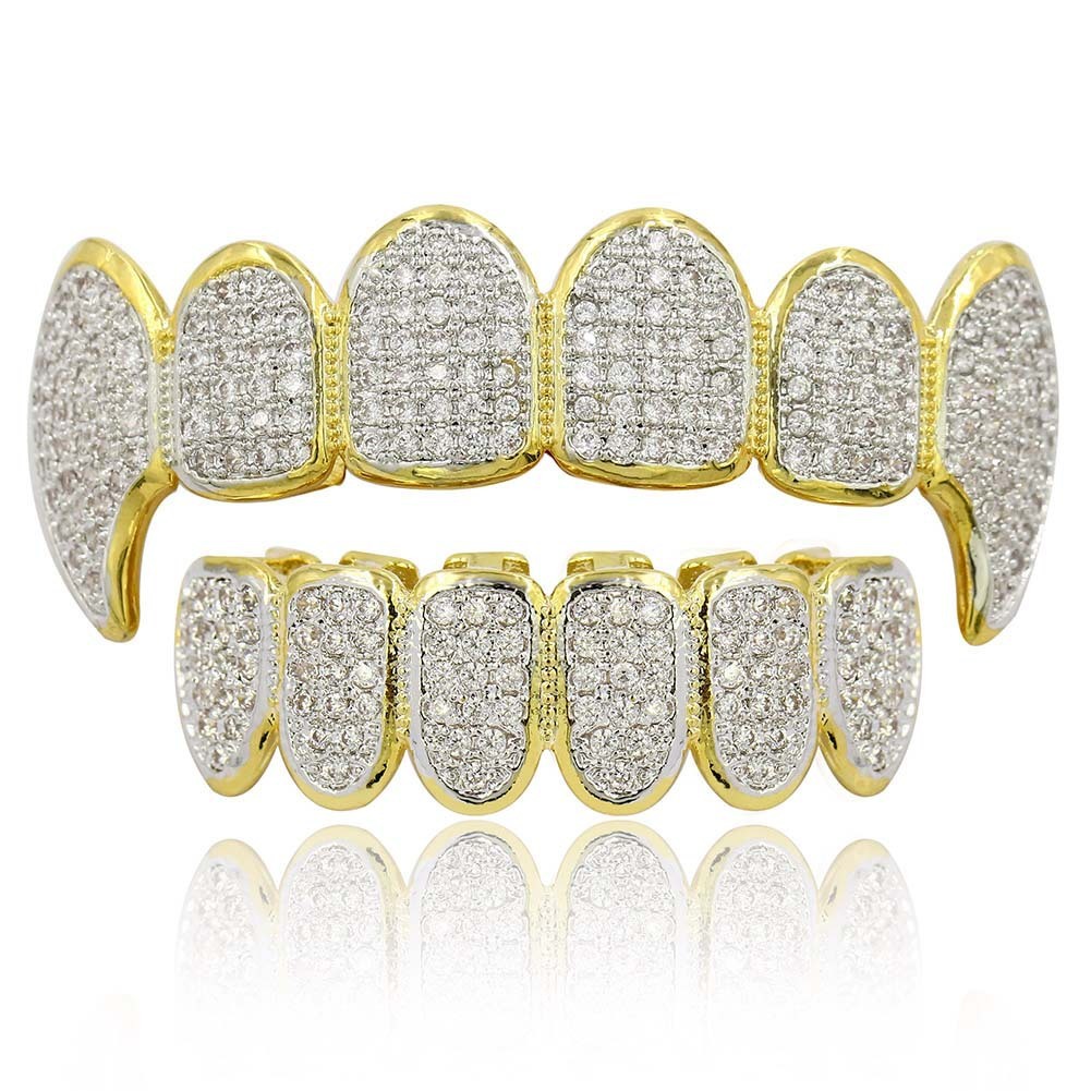 

Hiphop Hip-hop Gold Teeth Set Exotic Emotional Appeal Environmental Protection Hip Hop Jewelry Set Tooth