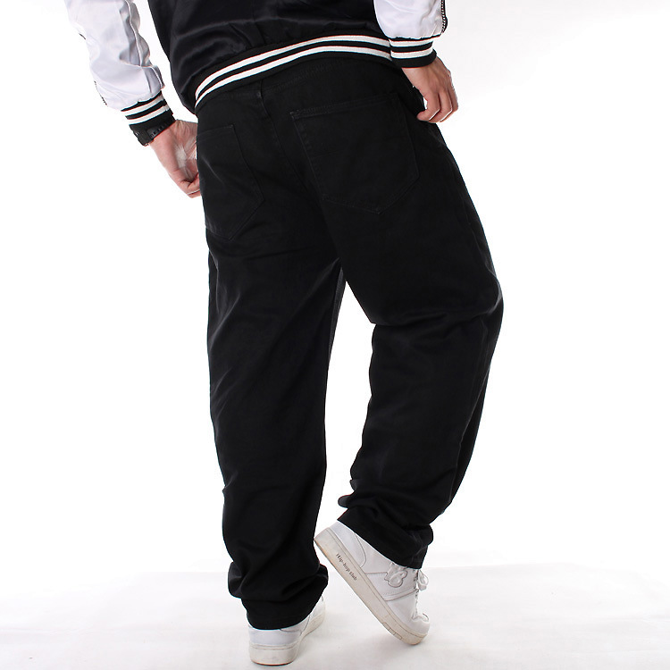 

Europe and the United States HIPHOP skateboard pants hip hop jeans men's fashion casual pants plus fertilizer plus size 109, Black