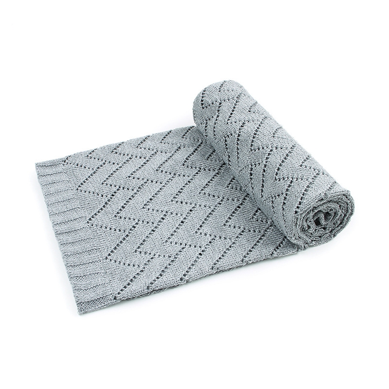 

Newborn Knitted Cover Blankets Infant Wrap Quilts Swaddle Woolen Children Summer Air Conditioning Blanket Bedding Stuff Sheet, 82w391 grey