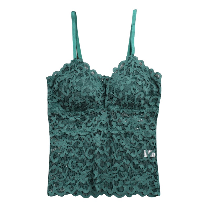 

Sexy Lace Cami Bralette Crochet Solid Color V-neck Flower Bra Vest Women Floral Padded Tank Top