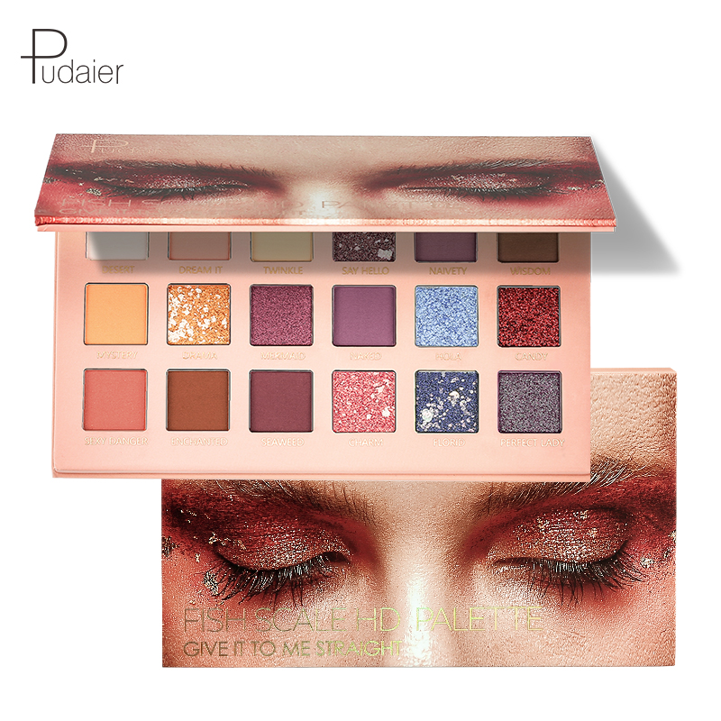 

Pudaier 18 Colors Makeup Nude Eyeshadow Pallete Waterproof Eyeshadow Palette Make up Shimmer Cosmetics Ins Hot, As picture show