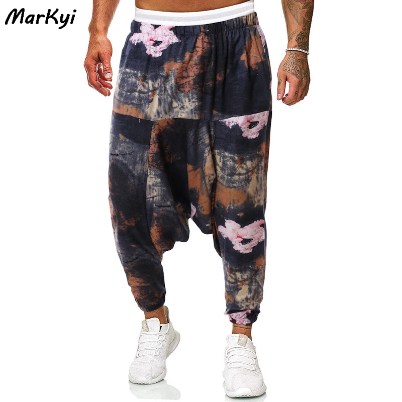 

MarKyi 2020 Summer Casual Harem Pants For Men Jogger Pants Men Loose Trousers Male Chinese Traditional Harajuku, Blue