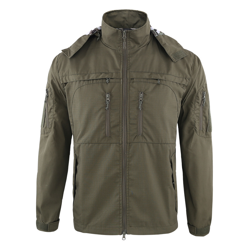 

2019 Men Tactical Clothing Camo Outdoor Mountain Cycling Camping Windproof Coat Casual Sport Outwear Tops Jackets, Black