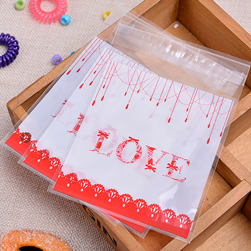 

100PCS Gift Love You Bag Party Bags Packing Favors Packaging Candy Present Wedding Bonbonniere Red For Sweet Valentine's Day
