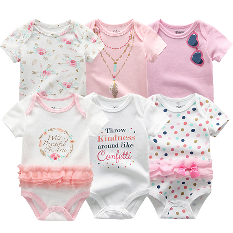 

Newborn 6PCS/LOT Baby Rompers Short Sleeve Girls Boy Clothing Cotton Winter clothes overalls Jumpsuits Roupas de Custome, Baby romper6004