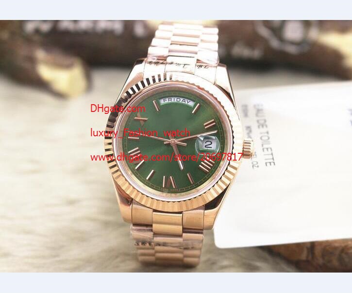 Free Shipping High Quality Automatic Mens Watch New style Green Dial Rose gold Sapphire 41mm 228239 Day Date II Mechanical Watches
