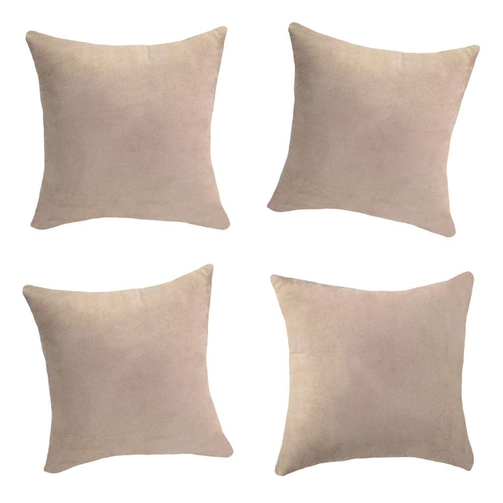 

4xthrow pillow case couch cushion cover soft with hidden zipper- beige-60x60cm