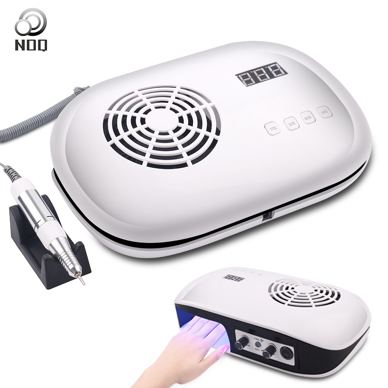 

3In1 UV LED Lamp For Manicure 72W Nails Dryer 36Leds Nail Drill Machine Vacuum Cleaner Dust Collector Professional Nail Tools, White