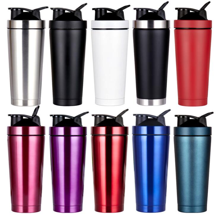 

750ml double layer 304 stainless steel vacuum insulation Tumblers shake cup fitness kettle sport protein powder cups Water bottle