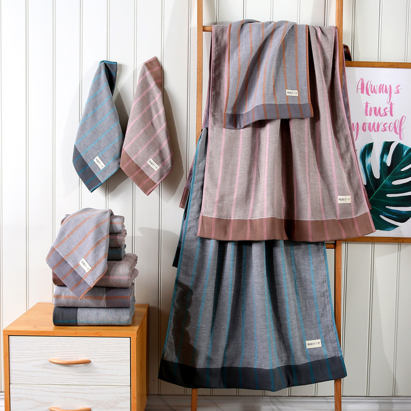 

Cotton Towel Set Bath Towel Three-piece Gift Thick Absorbent