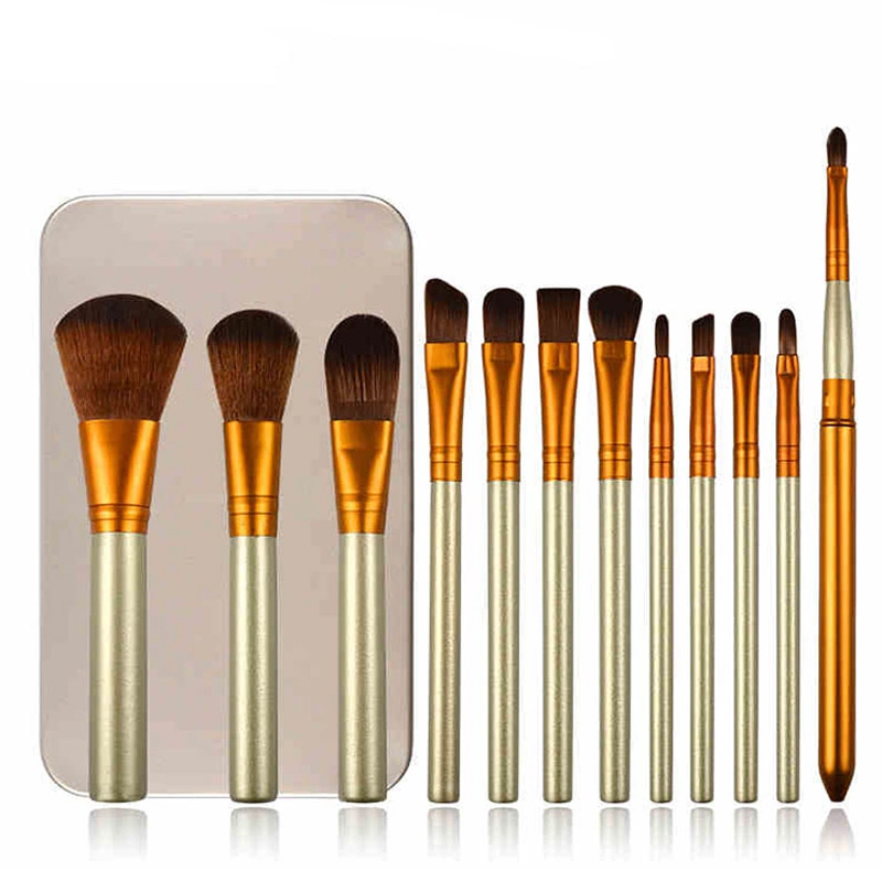

Professional Makeup Brush Set in Box NUDE Luxury Makeup Brushes for Eyeshadow Blusher 12 Pcs Cosmetic Tool Kit