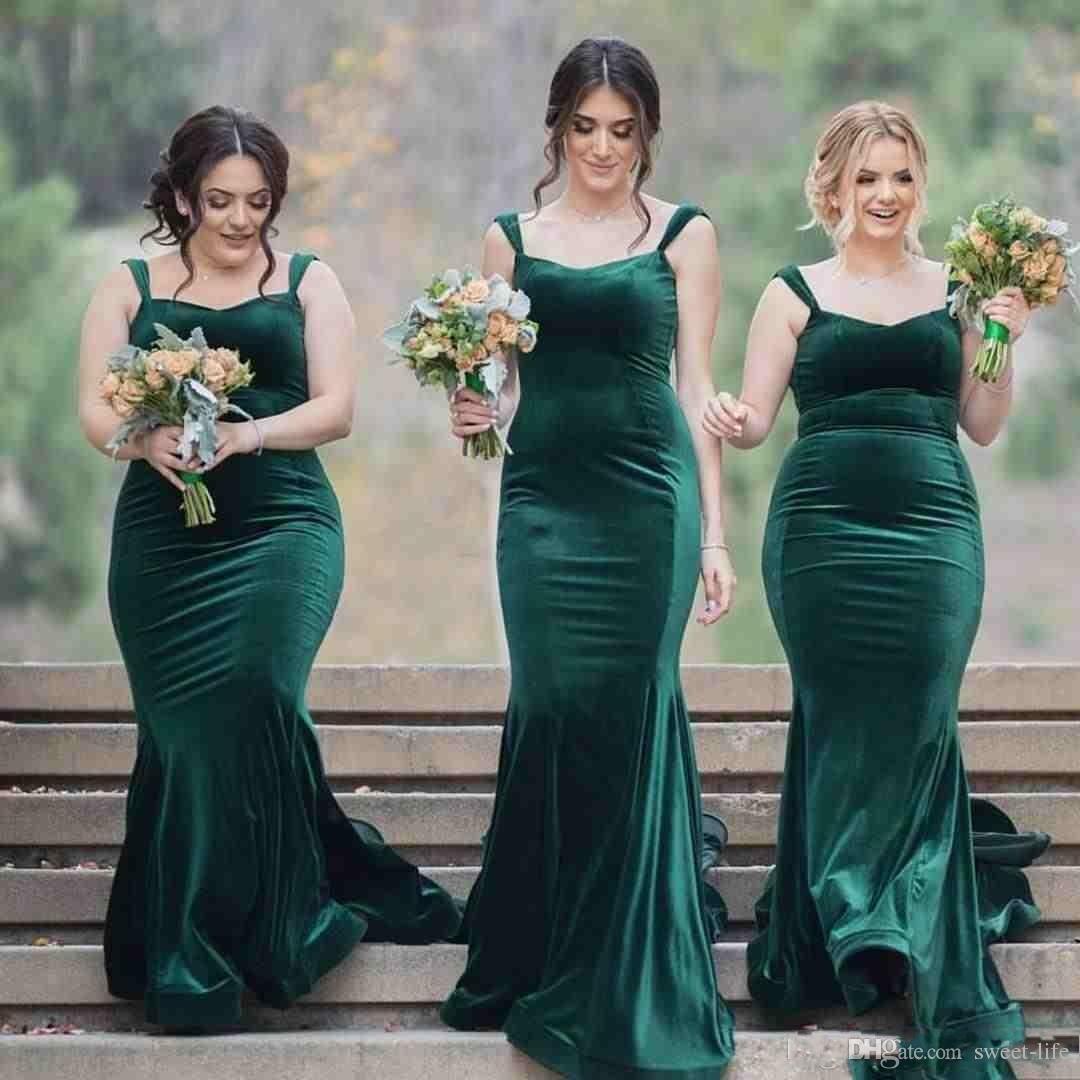 orange velvet bridesmaid dresses