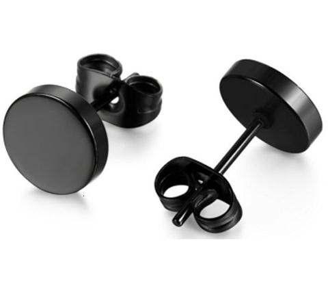 

2020 Punk Style Black Round Titanium Steel Stud Earrings Male Female Earrings Hot Sale Men Earrings Drop Shipping