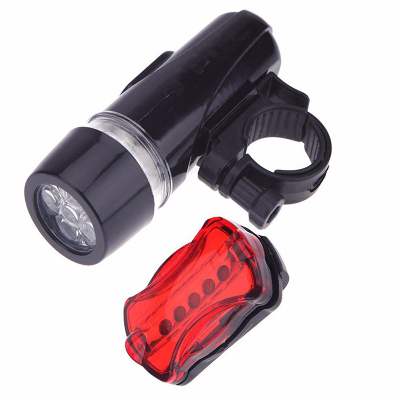 

Bike Lights High Quality 5 Led Bicycle Front Head Light+Tail Light Set Waterproof Road MTB Mountain Rear Cycling Lamp