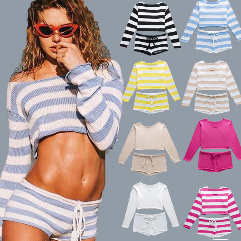 

AIUJXK Summer Knitted Strap Tank Top And Shorts 2 Two Piece Set Women Sexy Beach Style Tracksuit Casual Camis And Hotpant Suit, Yellow top