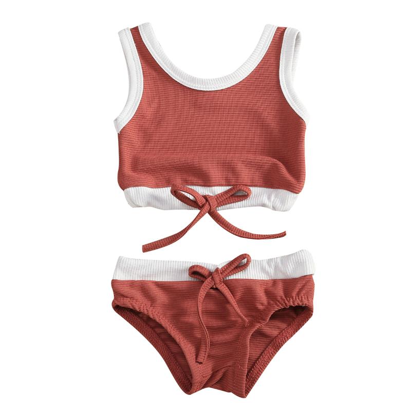 

New Toddler Kid Baby Girl Swimwear Clothes Bikini Top Shorts Swimsuit Bath Suit, As pic