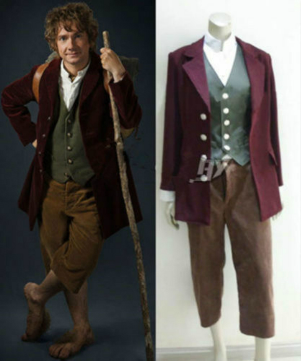 

The Hobbit The Lord of the Rings Bilbo Baggins Cosplay Costume, Photo color