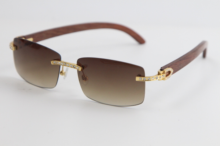 

2020 New Diamond Rimless Wood Sunglasses 8200757 Fashion High QualityUnique Sun glasses Best Sunglasses for Driving male and female