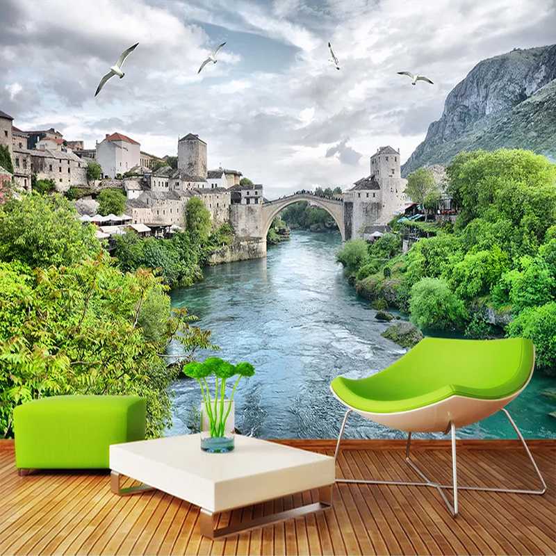 

Drop Shipping Custom Photo Wall Murals 3D Photography Landscape Wall Painting Wallpapers For Background Decor Modern, As pic