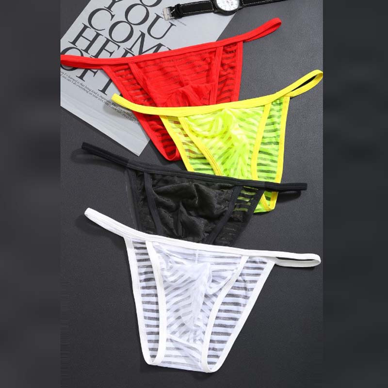 

Ice Silk Underpants Transparent Mens Sexy Underwear Men Briefs panties Gay Sleepwear Quick Drying Gay underwear Black/White/Red/Green, Mix colors