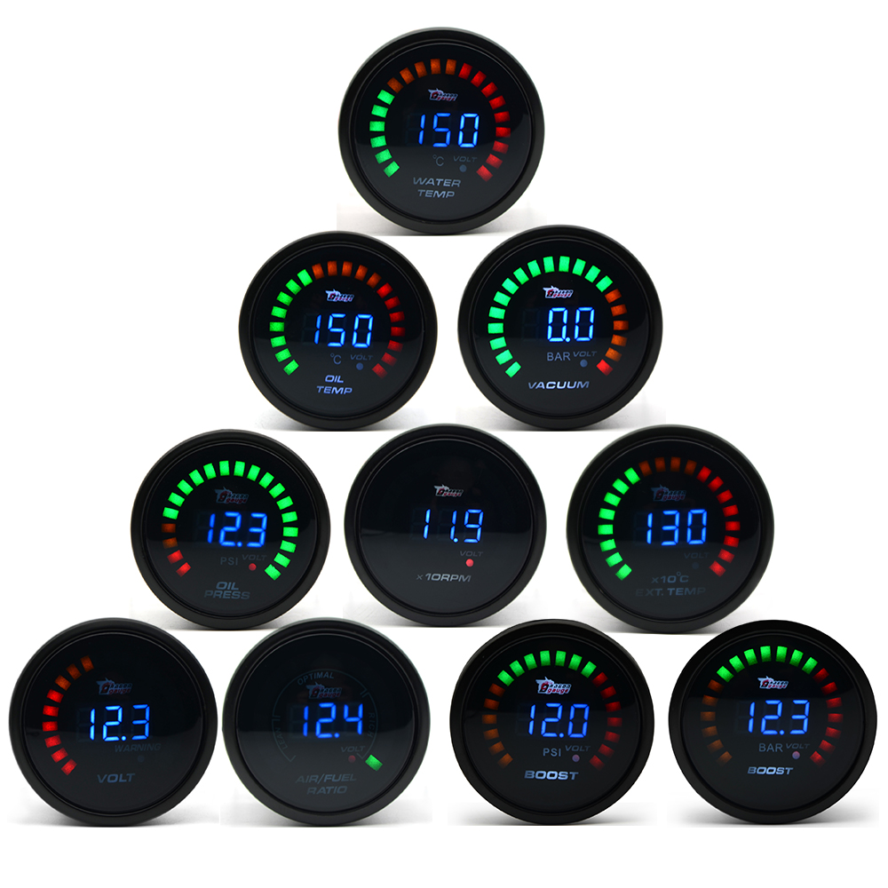 

DRAGON GAUGE 2" 52mm /Water Temp/Oil Temp/Oil Pressure/Tachometer/Volt/Air Fuel Ratio/EGT/Vacuum Meter Digital+Gauge Pods