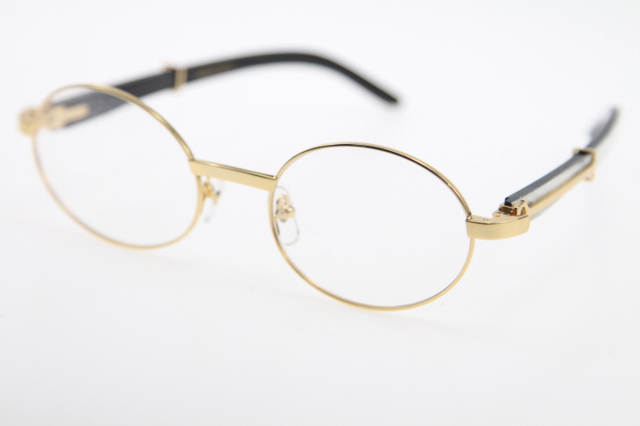 

Hot Gold Eyeglasses frame Women Round White Mix Black Buffalo Horn Eyewear Fashion Eyewear with box C Decoration