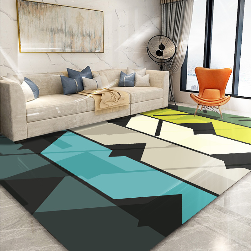 

Nordic Style Geometric Living Room Area Rug Soft Anti-slip Bedroom Bedside Balcony Mat Floor Rug Kids Play Crawling Mats Carpet, No.4